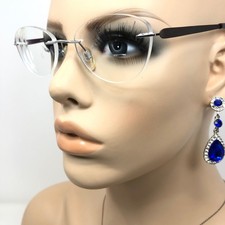 Specsavers Lite 184 Glasses Frames Silver & Purple Oval Eyeglasses Frame Only