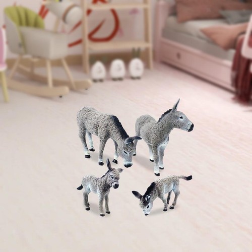 4pcs realistic donkey figurine - 4pcs,