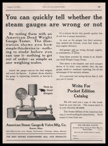 1912 american steam gauge - 1912,