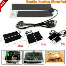 UK Plug 5/14W Reptile Vivarium Heating Warm Heater Pad W/Thermostat Controller 