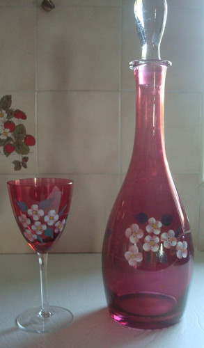 Vintage ruby red glass - red,