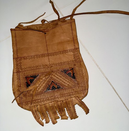 Vintage retro real leather