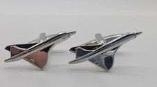 Polished Silver Jet Cufflinks – Novelty Concorde Plane Design Shirt Accessory