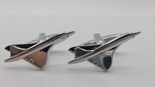 Polished silver jet cufflinks - polished,