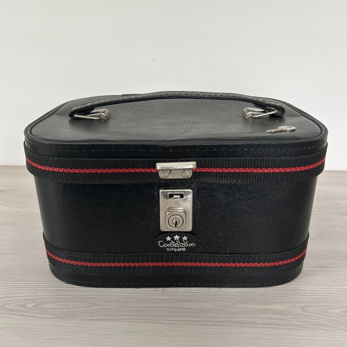 Vintage vanity case black red - vintage,