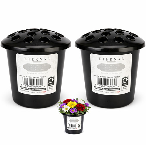 Grave pot with lid black - pot,
