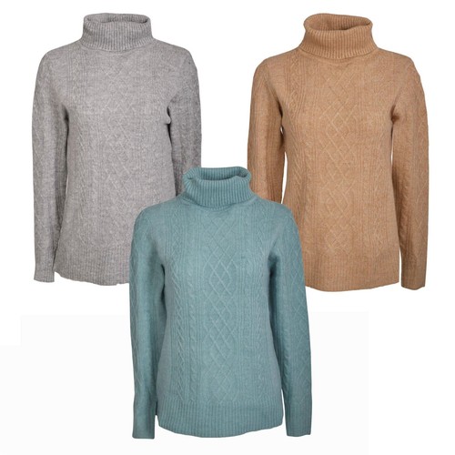 Yessica womens cable knit polo - cable,