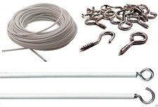 WHITE WINDOW NET CURTAIN WIRE