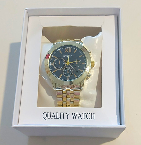 Geneva quartz analogue - geneva, gold