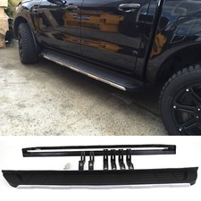 Fits Ford Ranger T6 2011- Running Boards Side Steps Black Silver & Fitting Kit