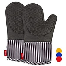Chilgoza Silicone Oven Gloves Heat Resistant for Cooking BBQ Grilling Microwave