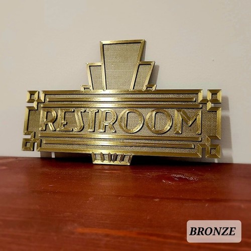 Art deco sign bronze 9inch - sign, |