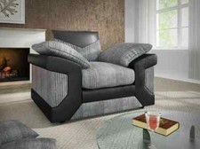 3 and 2 seater Sofas Dino Jumbo Cord Grey / Black leather , Beige Free Delivery