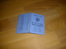 Original  WELLS &  DISTRICT  Swimming Club  Membership Card  1920's