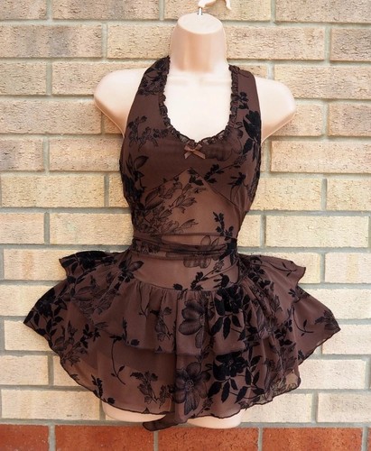 Mika brown black floral velvet
