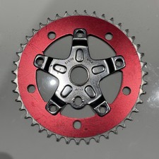 Tuf-Neck Tiger Stamped Cerry Red Anodized Chain Ring Sprocket - 110/130BCD - 43T