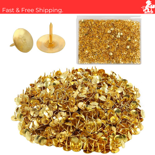 1000pcs drawing pins gold - drawing, iron