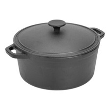 Cast Iron Casserole Dish Pot Pan Cooking Outdoor Stew Dutch Oven Soup Stockpot