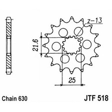 JT 518 Z14 Sprocket For
