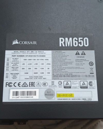 Corsair rm650 plus gold - plus,