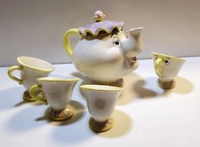 Vintage Disney Taiwan Beauty and the Beast Toy China Tea Set Mrs. Potts & Chip 