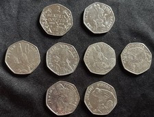 Beatrix Potter Commemorative 50p Coin set Peter Rabbit Benjamin Jemima Jeremy …