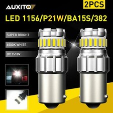 AUXITO Replacement 1156 23 White LED Tail, Brake, Indicator Light Bulb x2