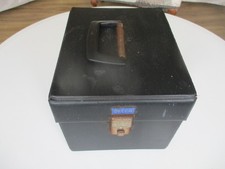 Vintage 7" Vinyl Single 45's Record Storage Box Carry Case Black - Large Size