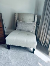 PAIR OF ANDREW MARTIN TRITON CHAIRS IN NEUTRAL FABRIC