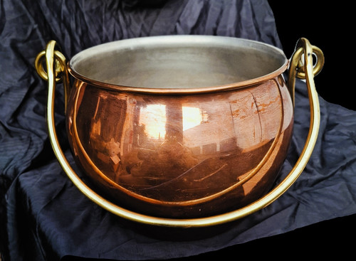 Copper cauldron vintage - copper,