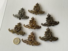 7 Rare Original CAP BADGES Militaria Military Collection WW1 WW2 R.A