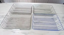 Vintage Office Filing Letter Trays Wire Baskets Stacking X 4 Display Props