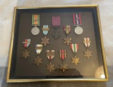 Framed Set of WW2 Medals and Associated Bars In Presentation Case