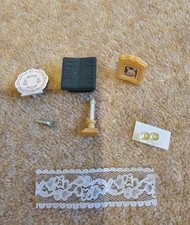 Sylvanian Families Spares Vintage Plate Lace Rabbit Pic, Candle Stick, Fork, Etc