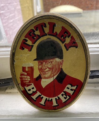 Tetley bitter metal brass - bitter,
