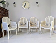 Bergere Double Caned Armchairs Rare French Dining Chairs FREE POSTAGE 
