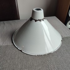 Vintage white Enamel  lamp shade Pendant  Metal Industrial