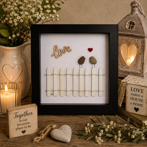 Love birds pebble - pebble, picture