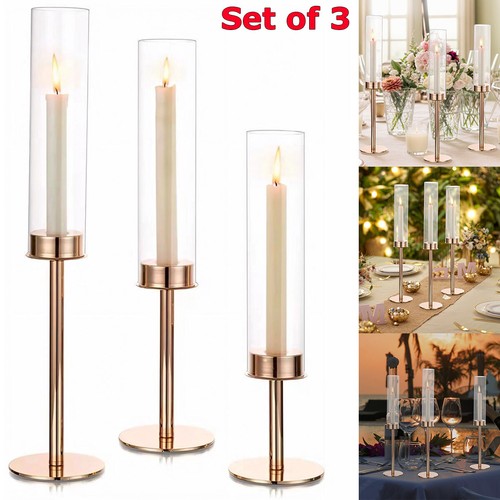 Set clear glass candle - glass,