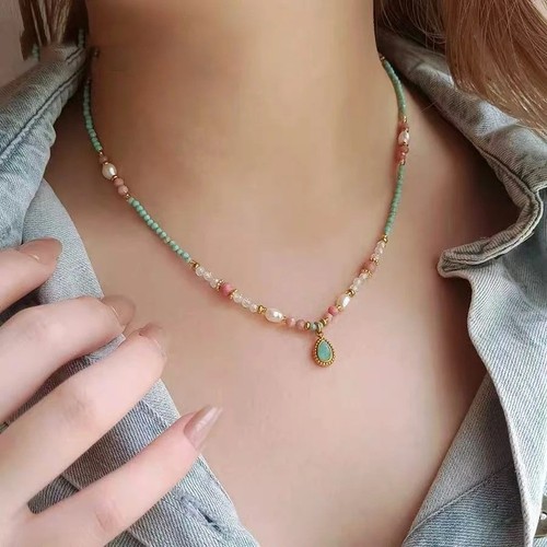 Boho turquoise pearl bead - boho,