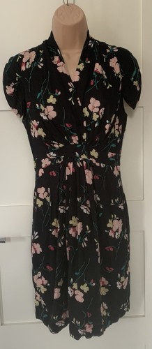 Black floral dress - black,