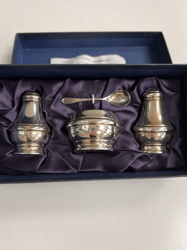 Silver condiment set - silver,