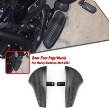 Black Rear Passenger Foot Pegs For Harley Davidson Softail 18-25 Aluminum A