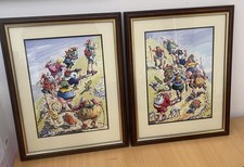 2 x Framed WAK Comical Hiking Prints 45x36cm Funny Walking Art / Gift for Hikers