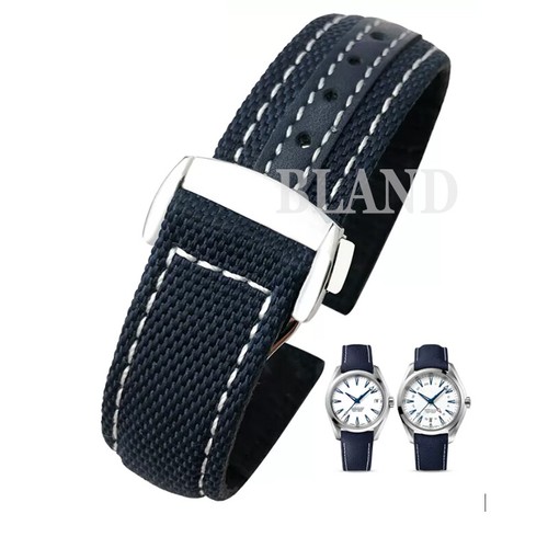 Leather nylon watch strap 20mm - watch,