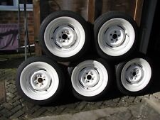 5 x Diamondback 3" Wide Whitewall Radial Tyres & Chevy Steel Wheels 215/75R14