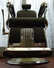 1950's Belmont Legacy Barber Chair - Real Leather / Matt Black