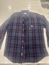 Burberry Vintage 90s Blue Nova Check Men’s Shirt - Medium