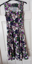 HEARTS & ROSES Multi Floral Sleeveless Skater Dress Size UK 12 EUR 40