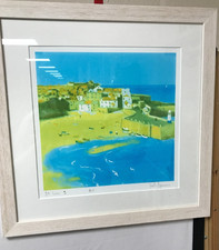 Contemporary 'St Ives' original watercolour painting, signed in wood frame